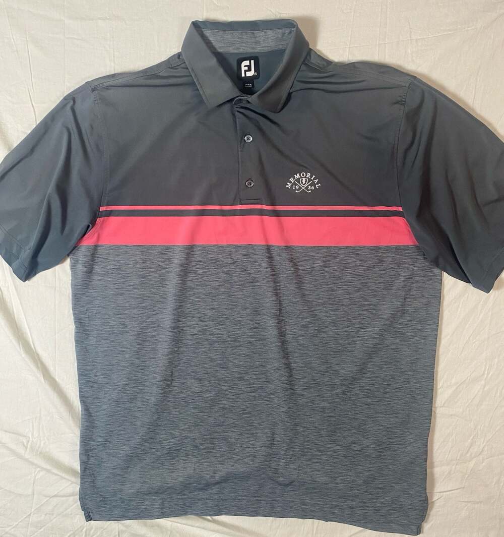 FootJoy Memorial 1936 Performance Golf Polo Shirt Gray Pink XXL (1067)